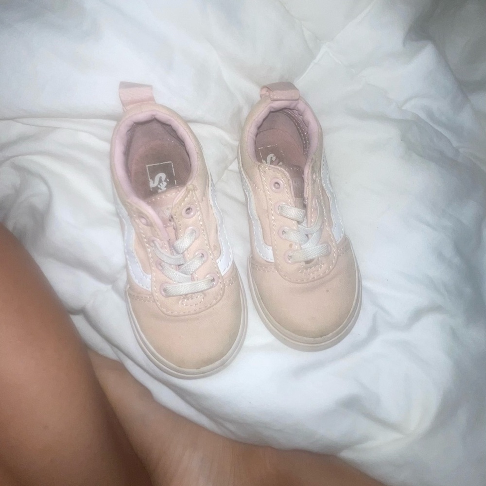 Vans Pink and White Low-Top Sneakers